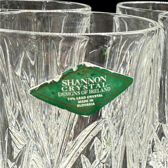 Crystal Champagne Flutes Set of 4 Godinger Shannon Crystal Dublin Dinner Party - Picture 2 of 10